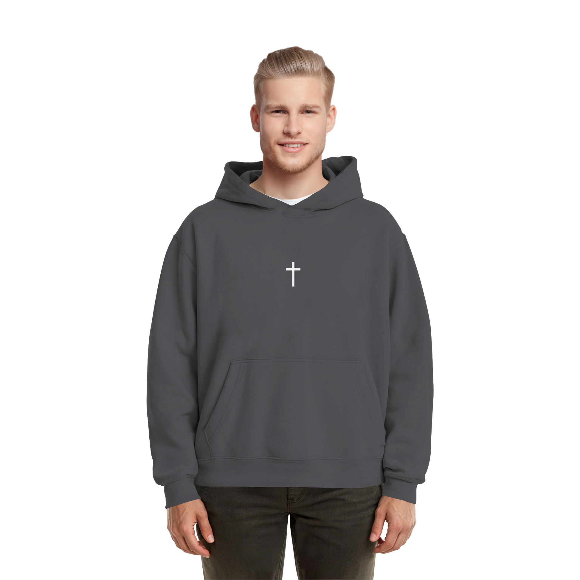 Minimal Kreuz Boxcut Hoodie