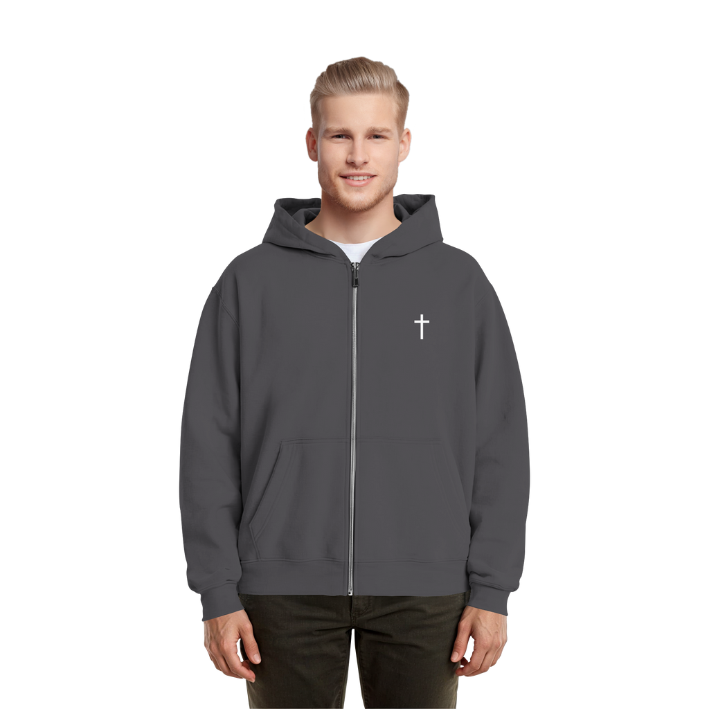 Minimal Kreuz Zip Hoodie