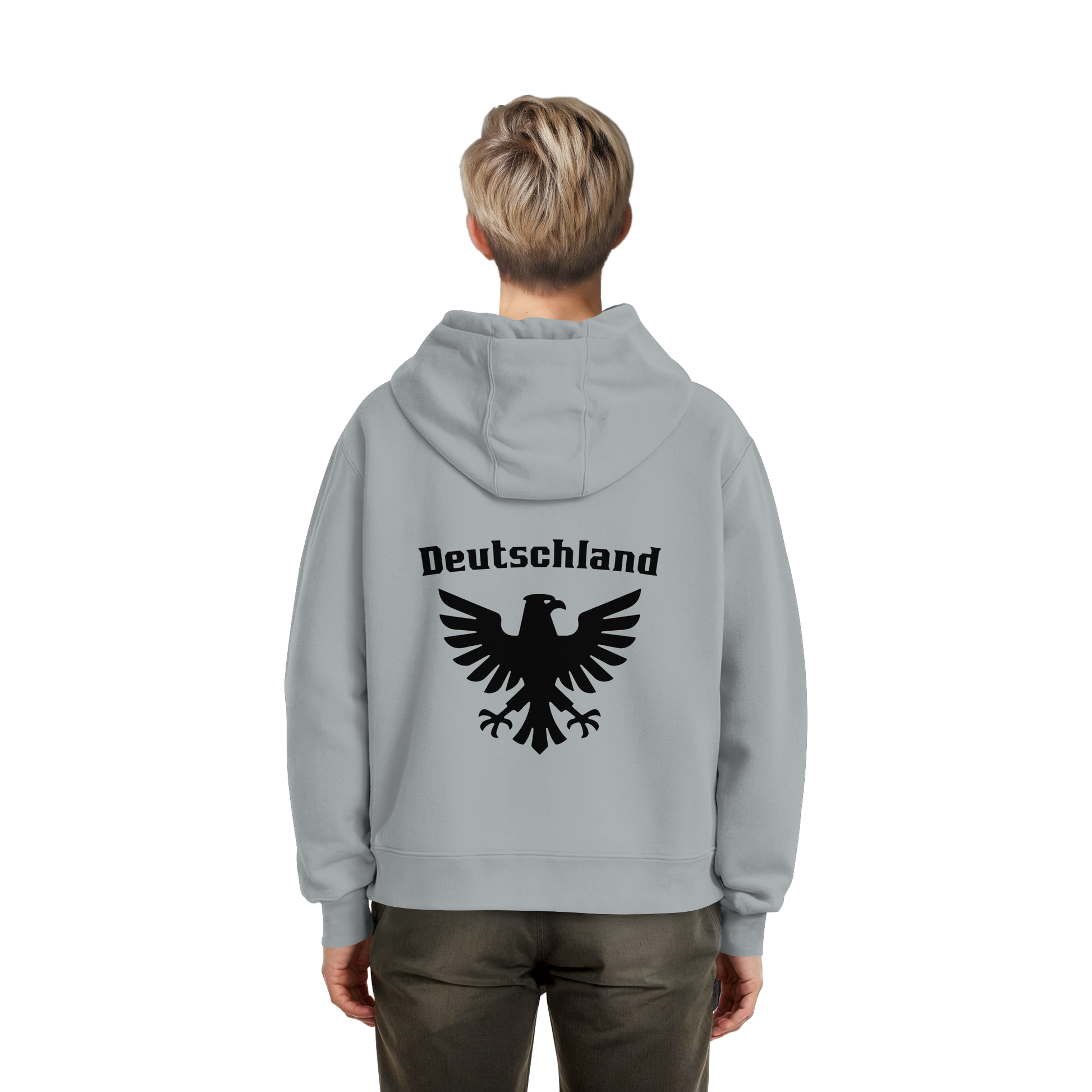 Schwarzer Adler Rücken Boxcut Hoodie