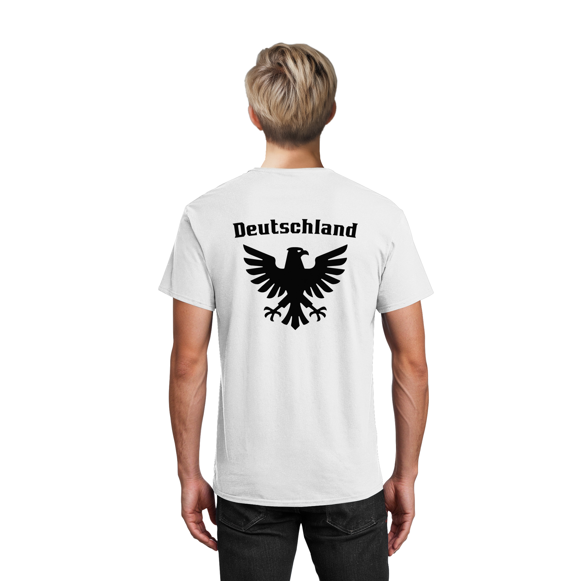 Schwarzer Adler Rücken T-Shirt Männer