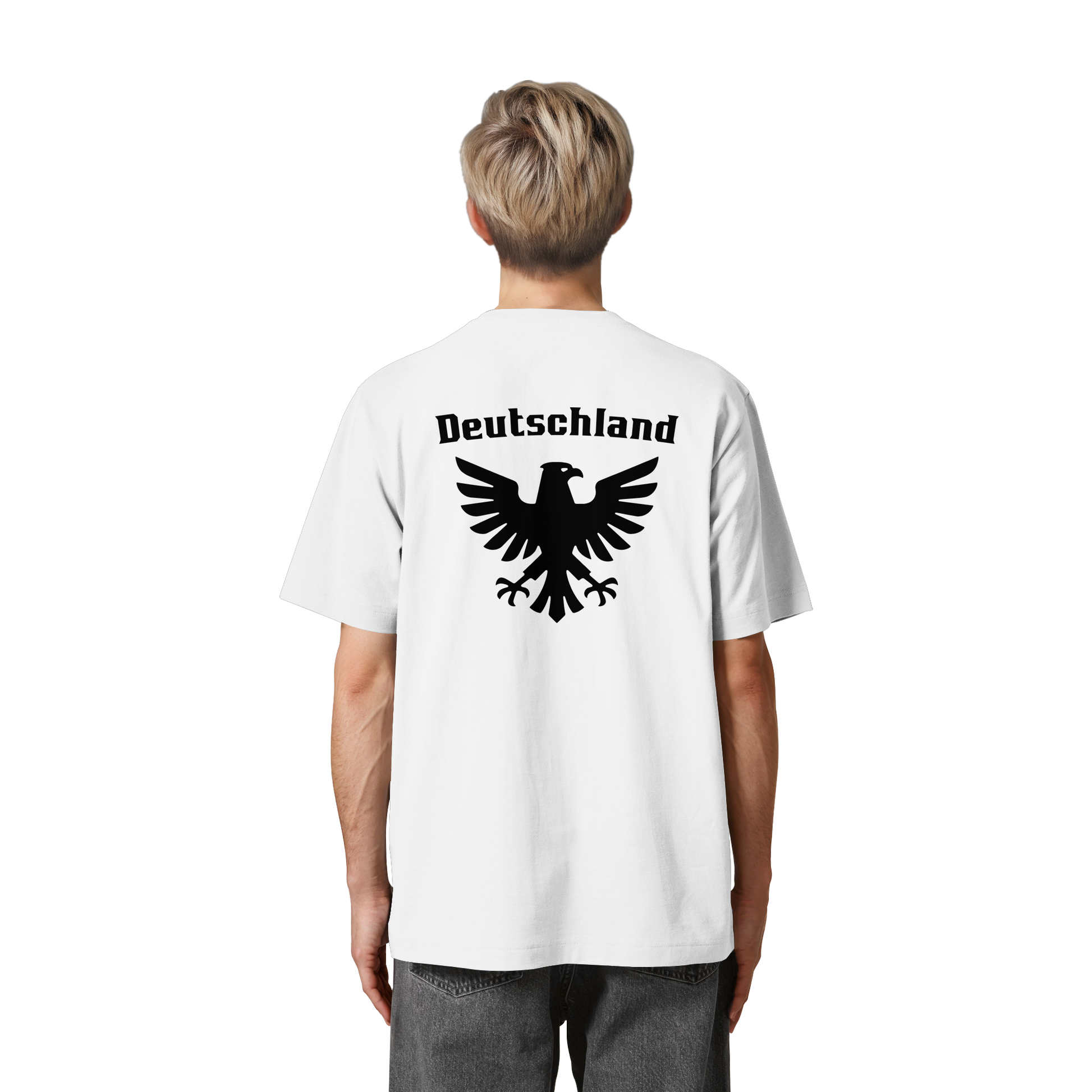 Schwarzer Adler Rücken Oversized T-Shirt