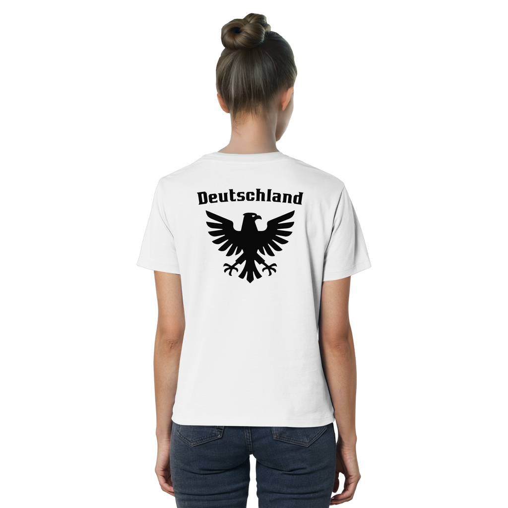 Schwarzer Adler Rücken Frauen Bio T-Shirt