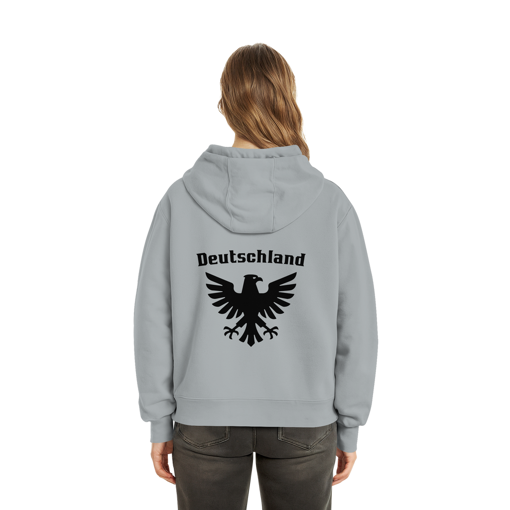 Schwarzer Adler Rücken Boxcut Hoodie