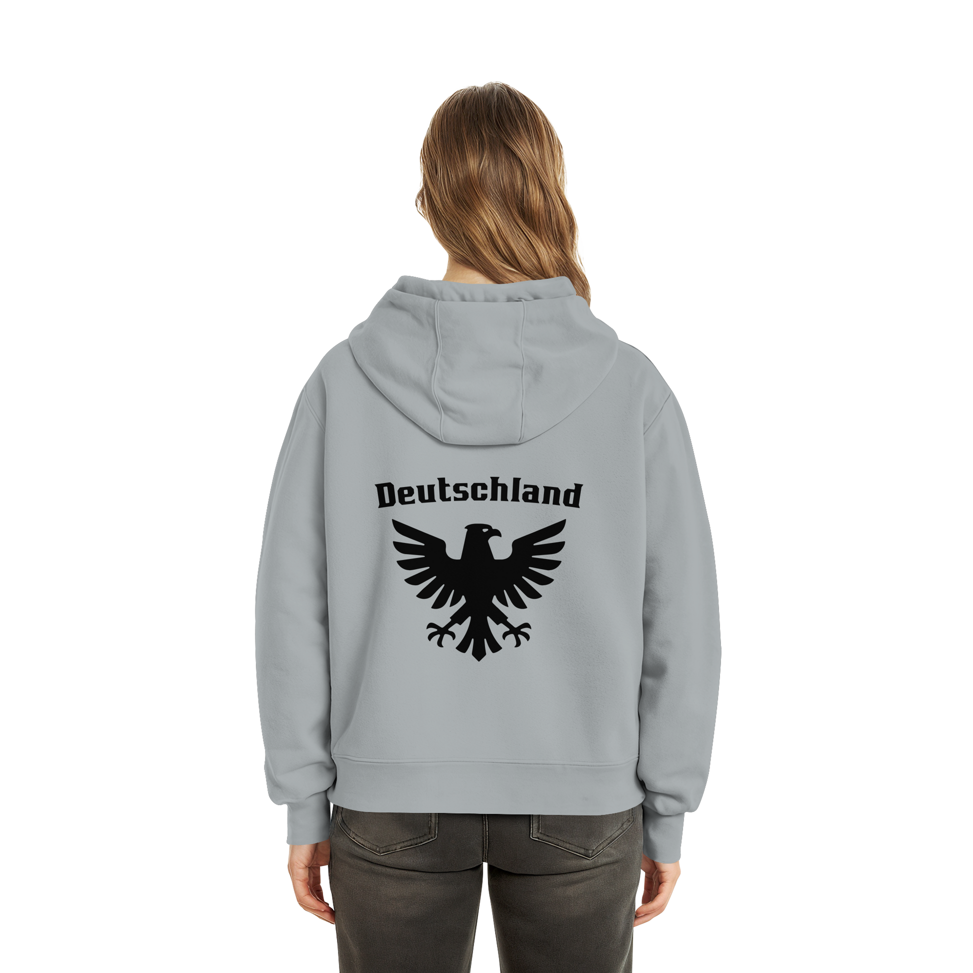 Schwarzer Adler Rücken Boxcut Hoodie