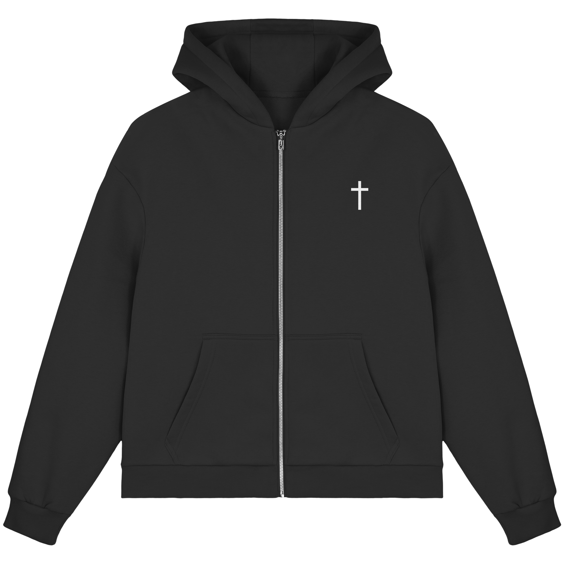 Minimal Kreuz Zip Hoodie
