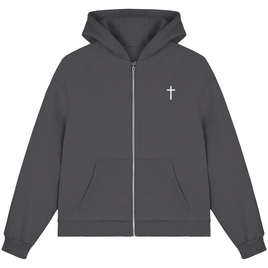 Minimal Kreuz Zip Hoodie