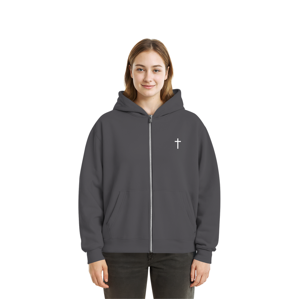 Minimal Kreuz Zip Hoodie