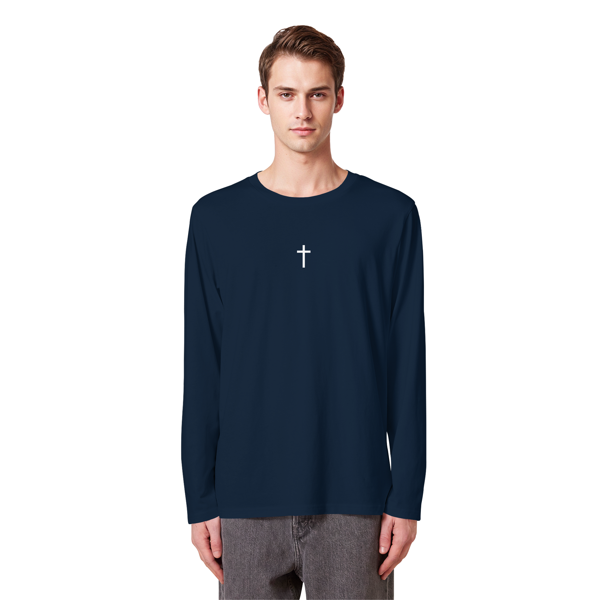 Minimal Kreuz Bio Langarm Shirt