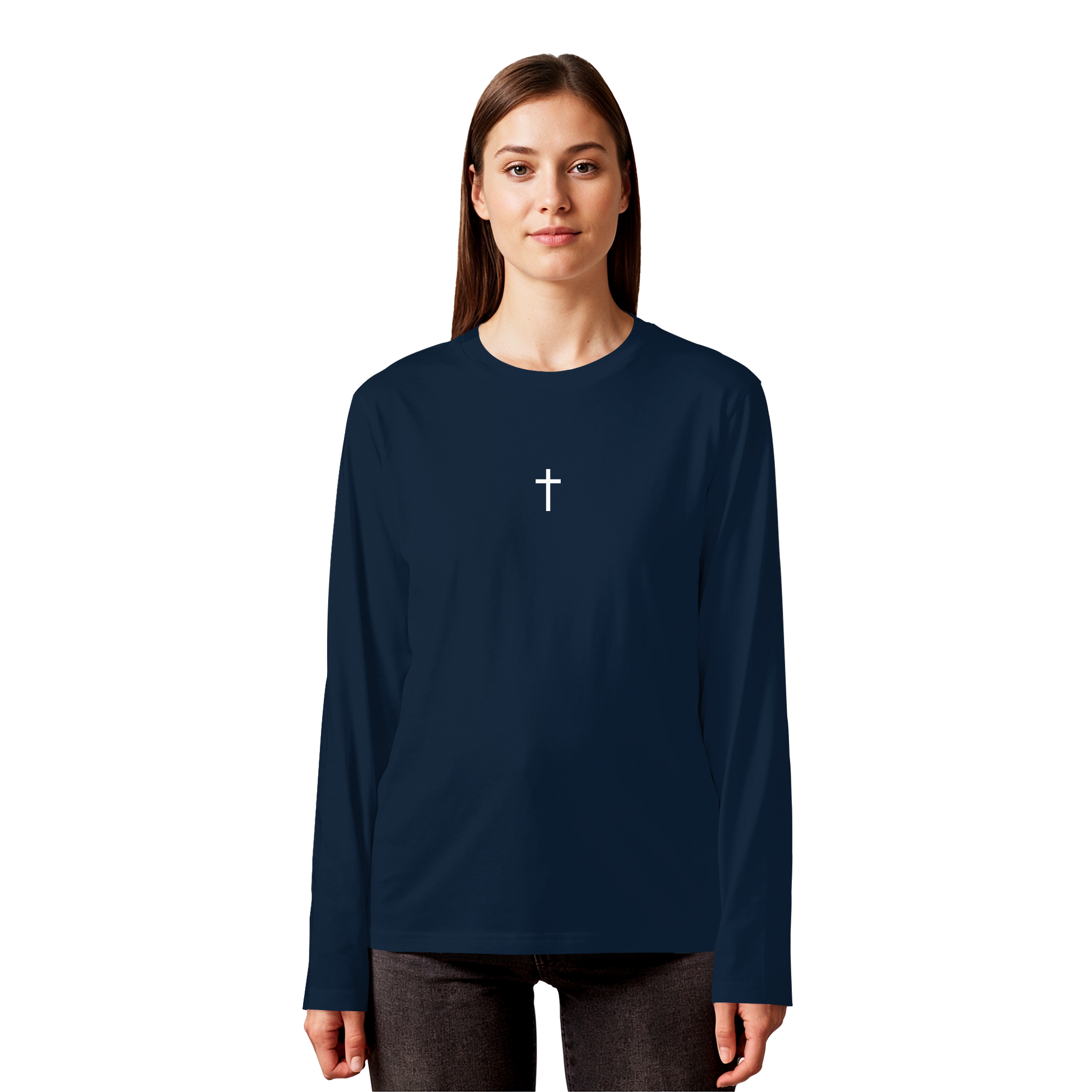 Minimal Kreuz Bio Langarm Shirt