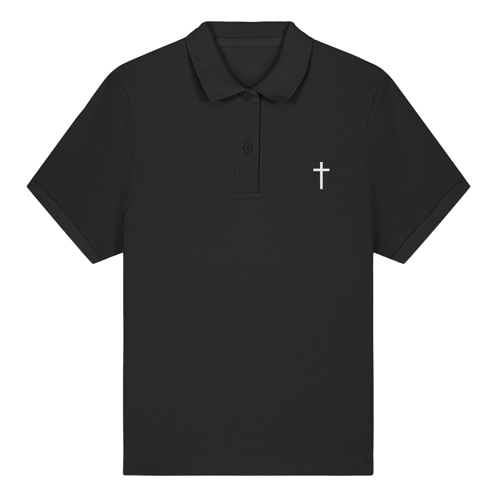 Frauen Polo mit aufgesticktem Kreuz