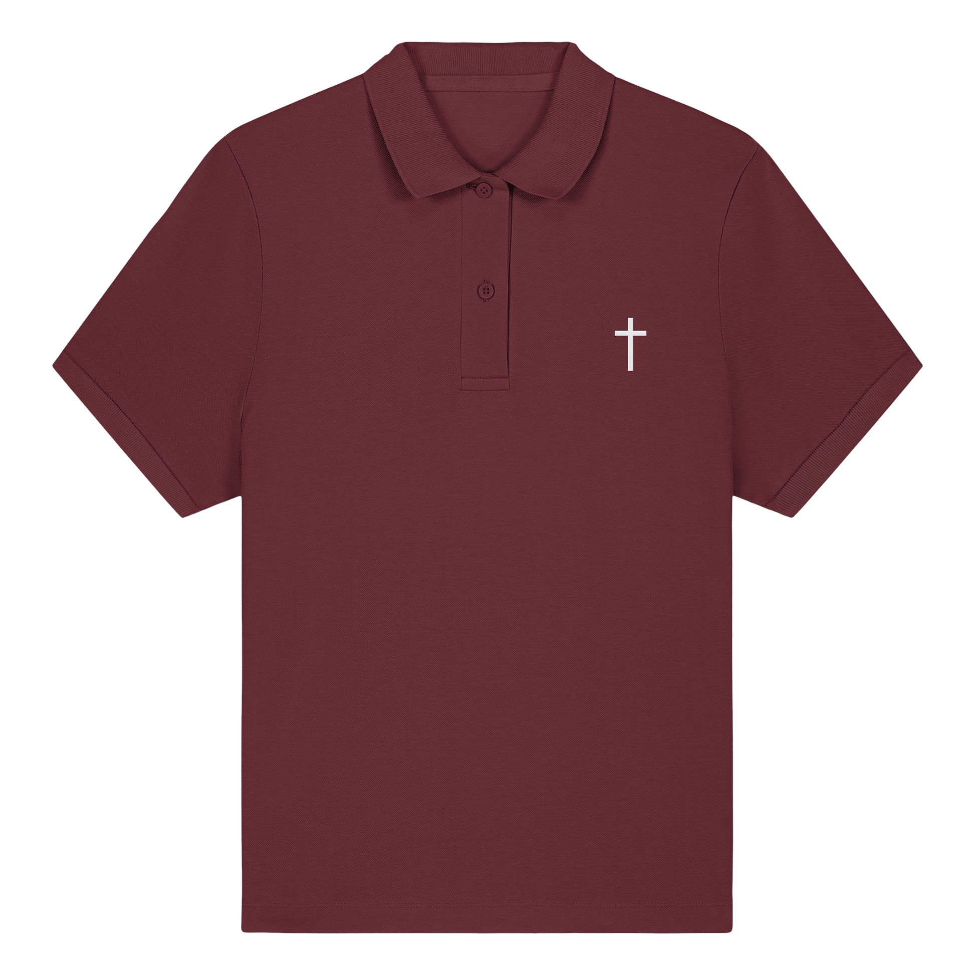 Frauen Polo mit aufgesticktem Kreuz