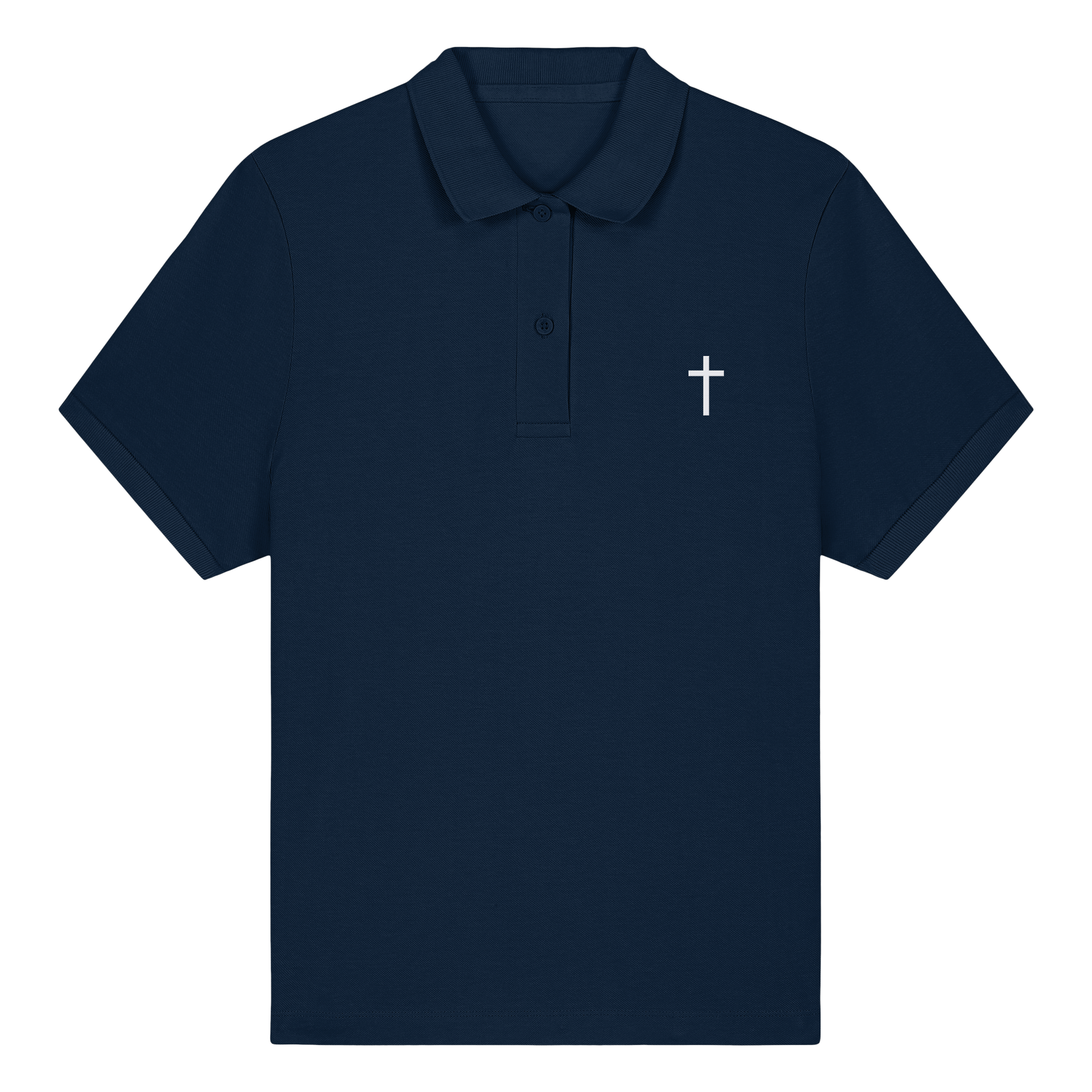 Frauen Polo mit aufgesticktem Kreuz